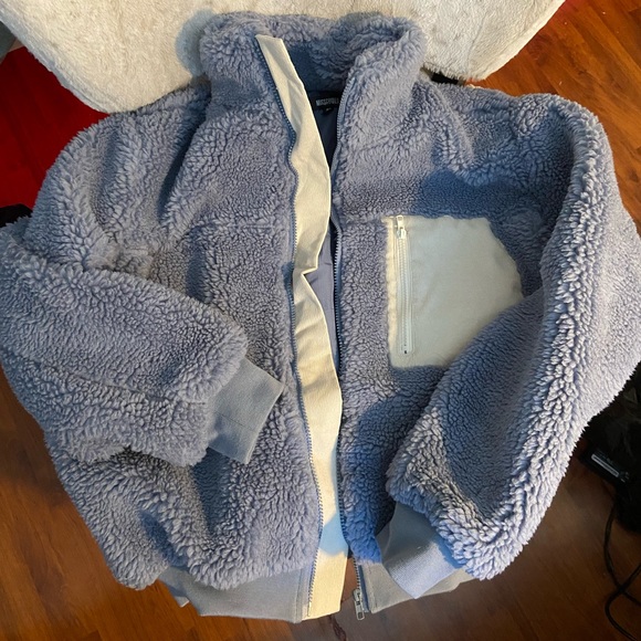 light blue sherpa cord mixed jacket - Picture 4 of 4